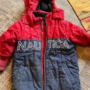 Nautica Kids Two-Tone Red and Blue Puffer Jacket